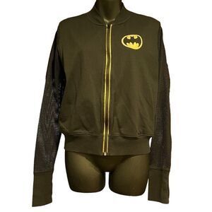 DC Comics Batman Fishnet Bomber Track Jacket Junior’s Medium